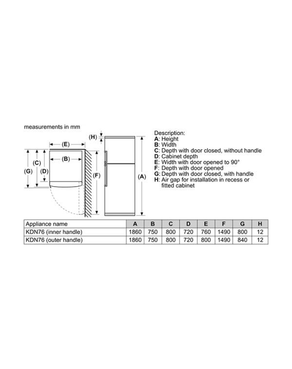 BOSCH KDN76XI30M Series 4 free-standing fridge-freezer (with anti-fingerprint) - Image 4