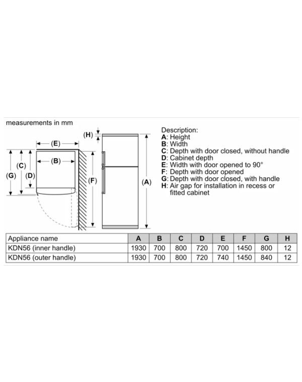 BOSCH KDN56XL30M Series 4 free-standing fridge-freezer - Image 3