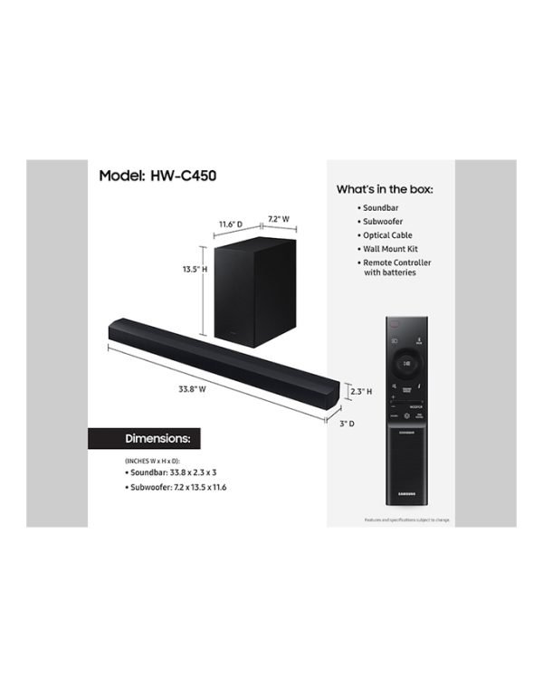 SAMSUNG HW-C450 2.1ch DTS Virtual:X Soundbar - Image 5